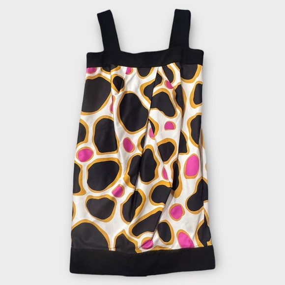 Diane Von Furstenberg Silk Sz 8 Bubble Hem Mod MCM pockets cocktail loud dress - Picture 14 of 16